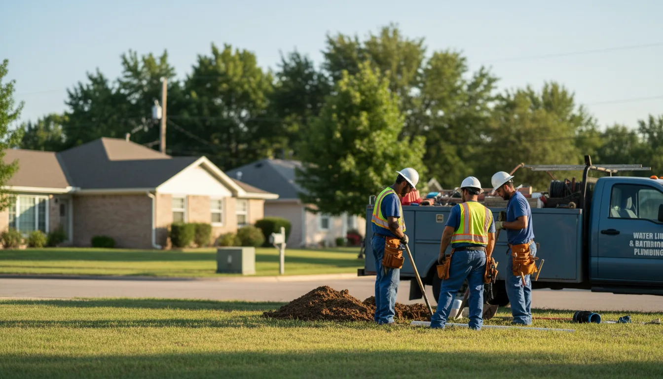 Residential water line and bathroom plumbing service in Happy, KY